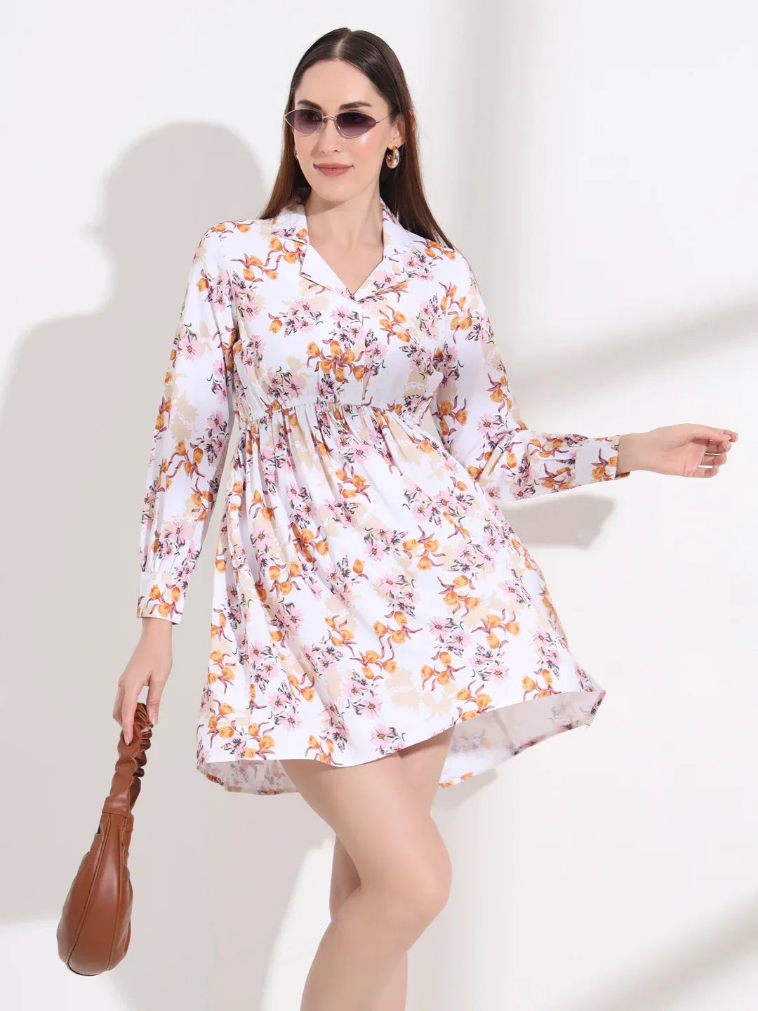 tailored fit and flare dress Eyelet Fit & Flare Dress | Cotton (Star White) main image 0