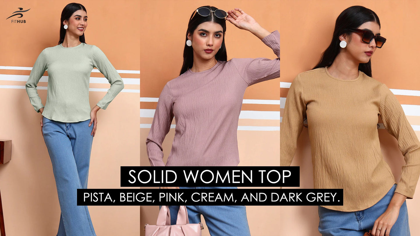 Style Your Casual Regular Sleeves Solid Women Top for Every Season