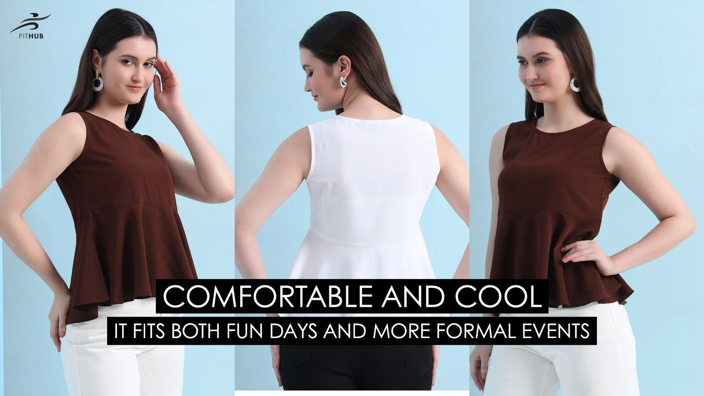 Easygoing Style with Casual Sleeveless Solid Women Top