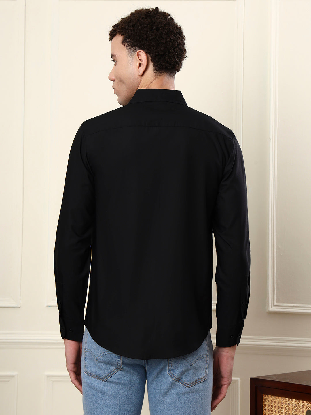 Men’s Smart Casual Plain Shirt with Roll-Up Sleeves - Fithub Fashion