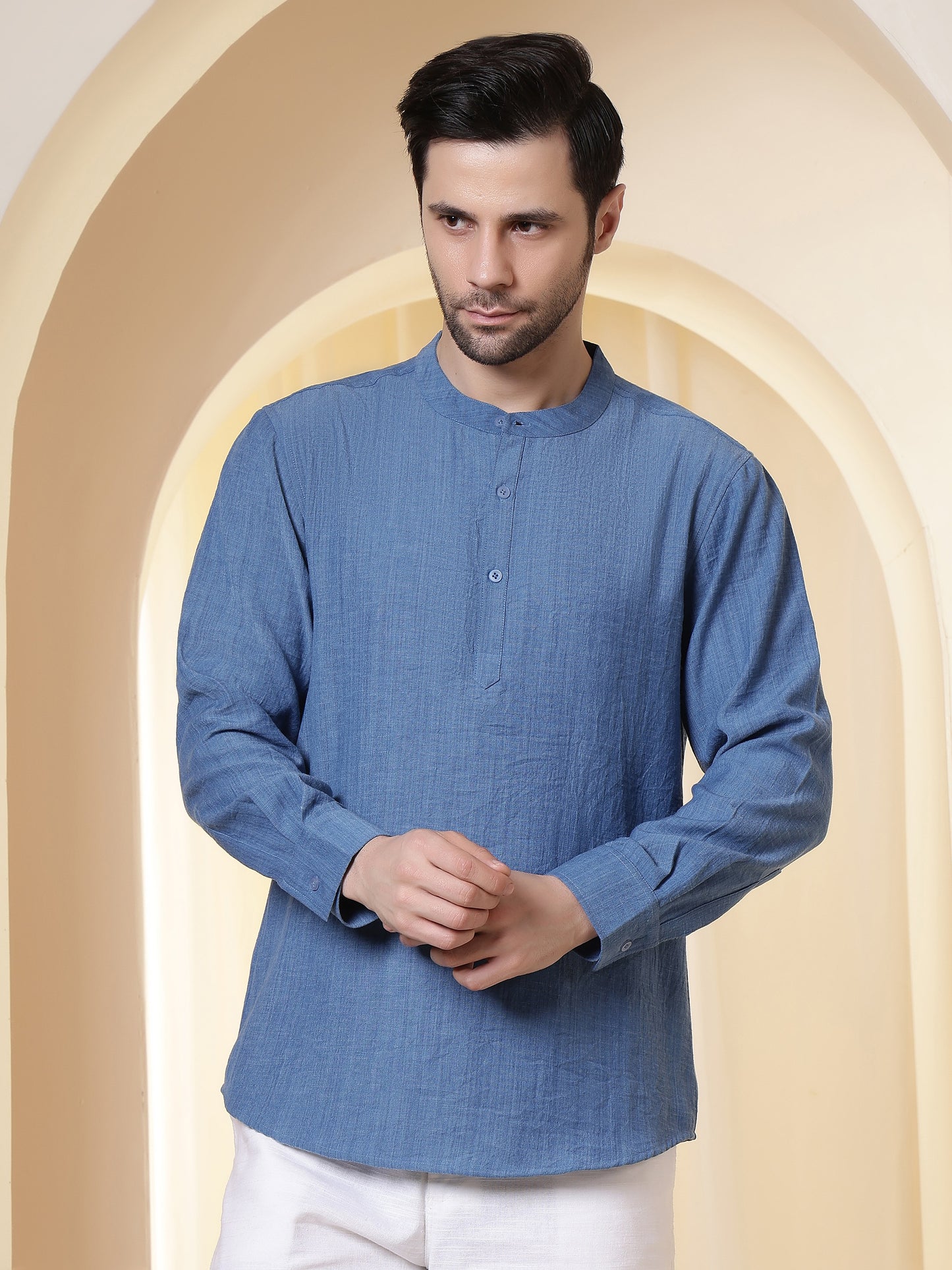 Casual men's shirt by Fithub Fashion featuring a relaxed fit, button-down style, and classic collar in lightweight fabric.
