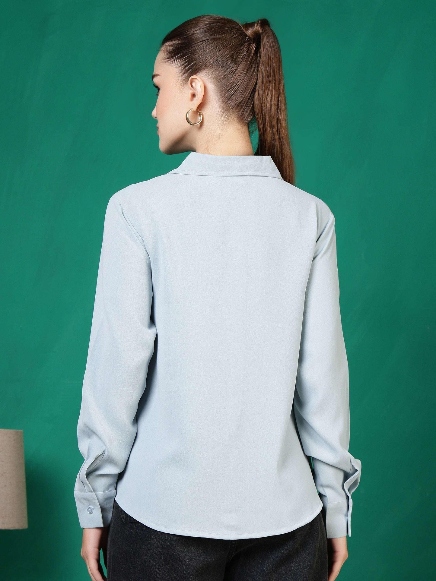 Women Spread Collar Regular Fit Formal Shirt - Fithub Fashion