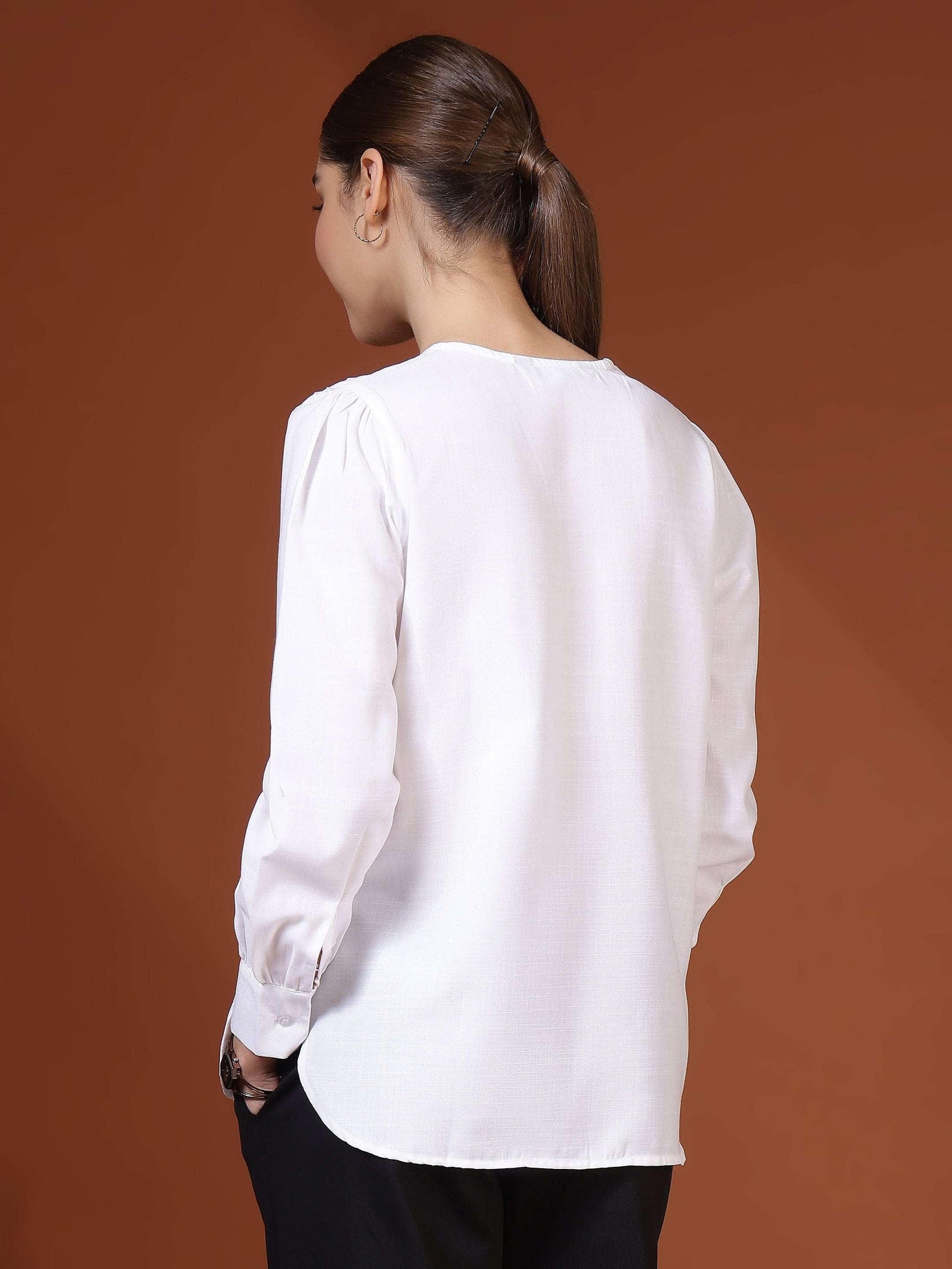 Women Elegant Collar Button-Down Shirt - Fithub Fashion