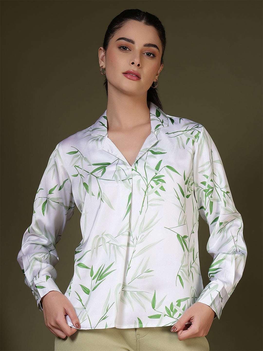 Women Regular Fit Solid Mandarin Collar Formal Top - Fithub Fashion