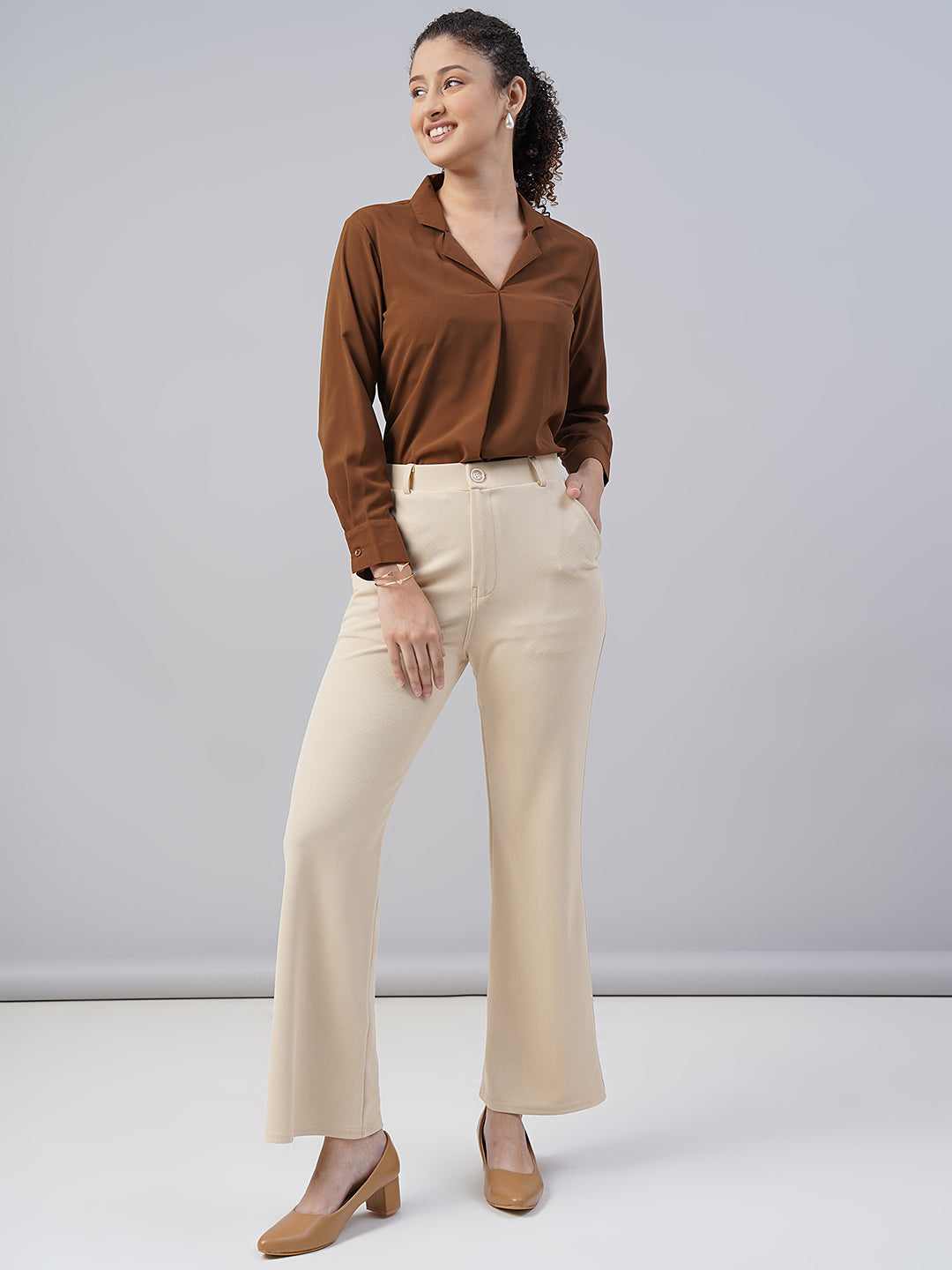 Women's High-Waist Bootcut Trousers – Fithub Fashion
