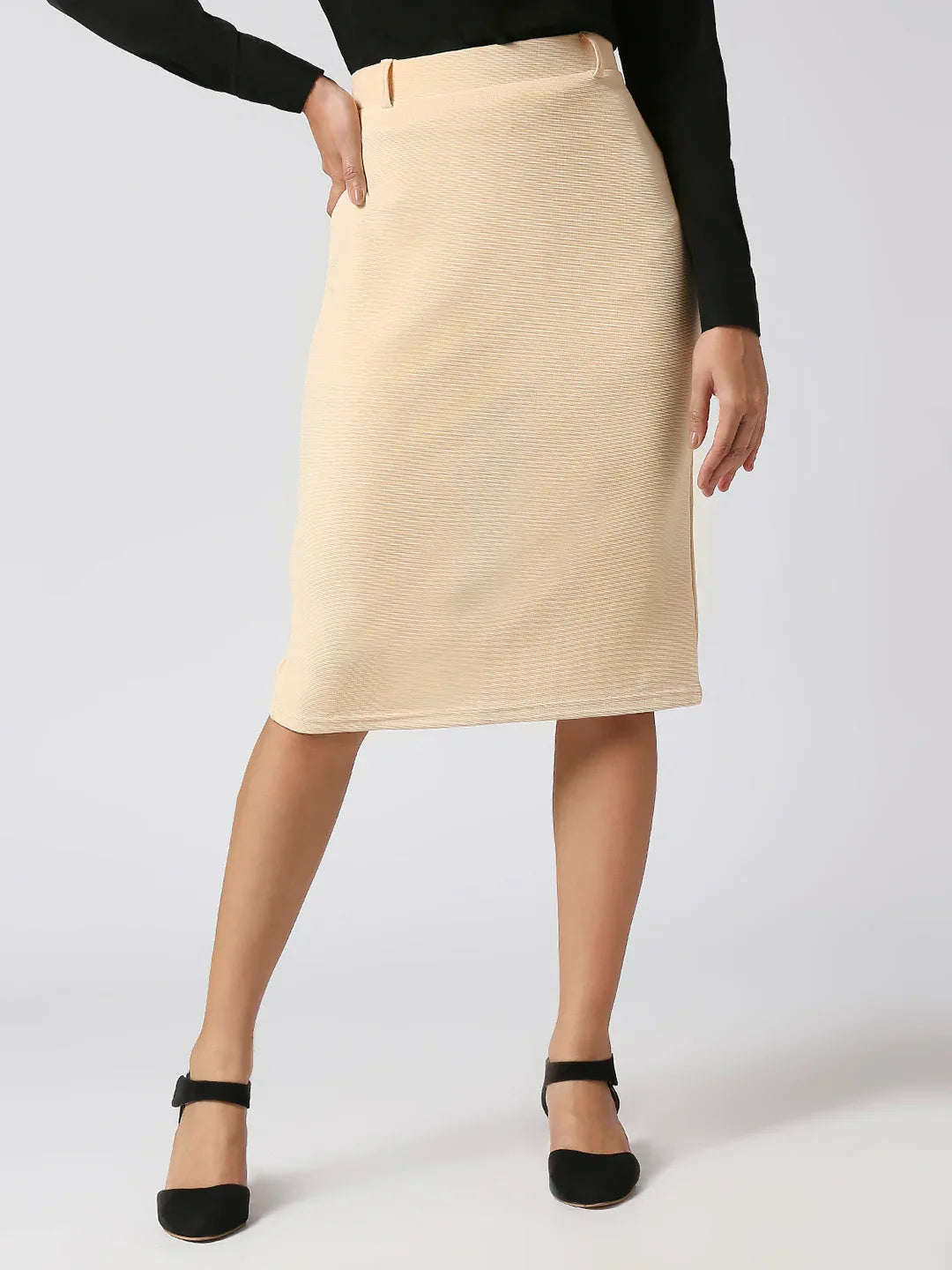 Stylish Women Solid Knee Length Pencil Skirt – Fithub Fashion