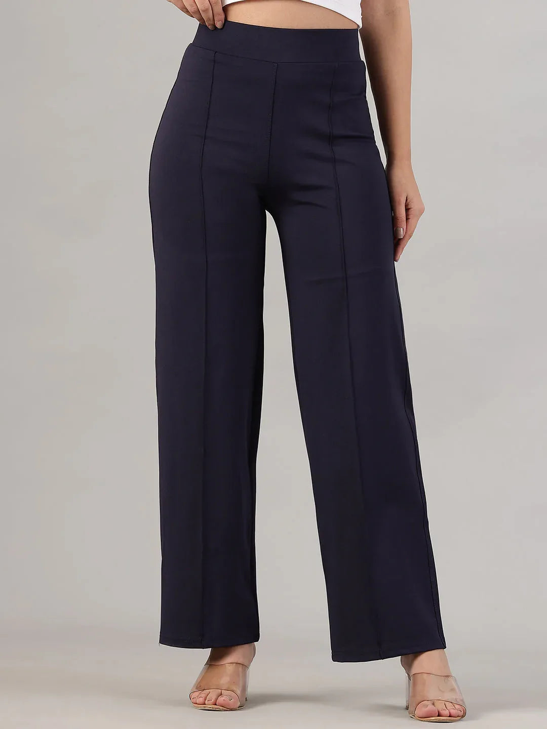 Loose Fit High-Rise Wrinkle Free Trousers - Fithub Fashion
