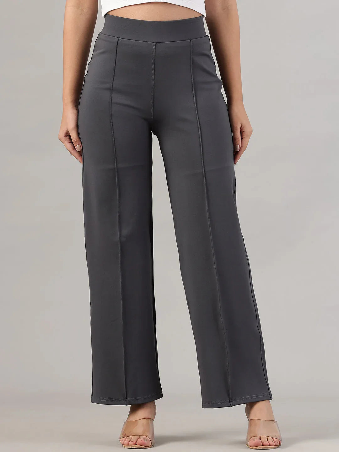 Loose Fit High-Rise Wrinkle Free Trousers - Fithub Fashion